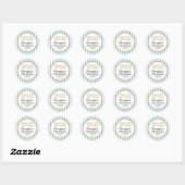 Sticker Rond Bleu Or Anniversaire Merci Fête Tags favoris (Feuille)