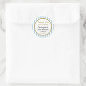 Sticker Rond Bleu Or Anniversaire Merci Fête Tags favoris (Sac)
