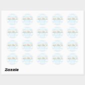 Sticker Rond Bleu Or Grandes Bleues Merci Beaucoup (Feuille)