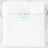 Sticker Rond Bleu Or Grandes Bleues Merci Beaucoup (Sac)