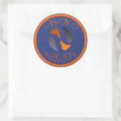 Sticker Rond Bleu/orange (Sac)