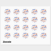 Sticker Rond Bleu, Orange Dart War Anniversaire, N'Importe Quel (Feuille)