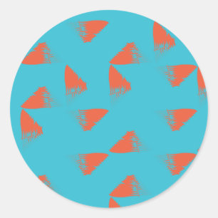 Sticker Rond Bleu, orange, dynamique, motif géométrique tendanc