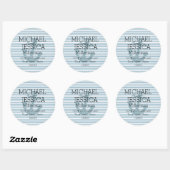 Sticker Rond Bleu Parties scintillant Ancre rayures Adresse per (Feuille)