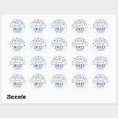 Sticker Rond Bleu Parties scintillant Argent Confetti Graduatio (Feuille)