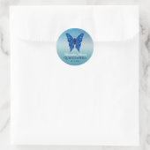 Sticker Rond Bleu Parties scintillant Quinceañera Papillon (Sac)
