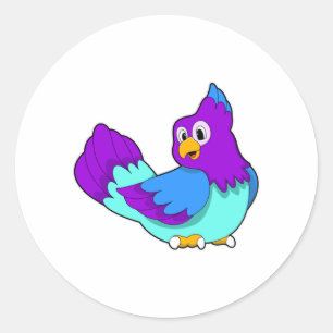 Sticker Rond bleu perroquet