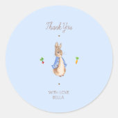 Sticker Rond Bleu Pierre le lapin (Devant)