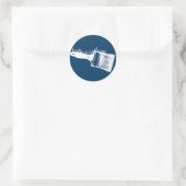 Sticker Rond Bleu pinceau (Sac)