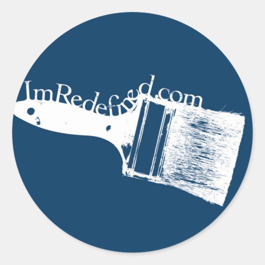 Sticker Rond Bleu pinceau (Devant)