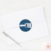 Sticker Rond Bleu pinceau (Enveloppe)