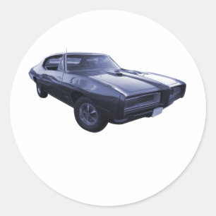 Sticker Rond Bleu Pontiac 1968 GTO