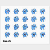 Sticker Rond Bleu Poogle (Feuille)