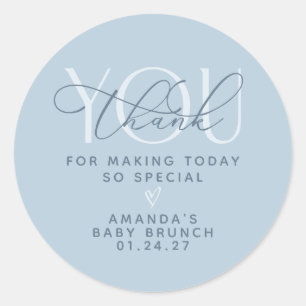 Sticker Rond Bleu Poussiéreux Merci