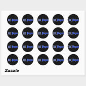 Sticker Rond Bleu rose (Feuille)