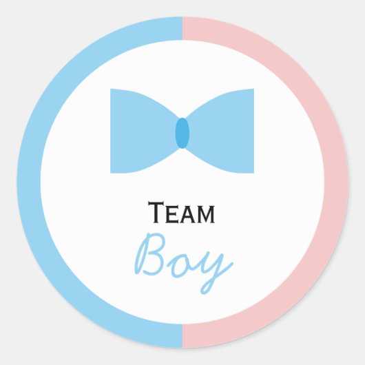 Sticker Rond Bleu rose bloc de couleur Genre Révéler Bow Bow Cr (Devant)