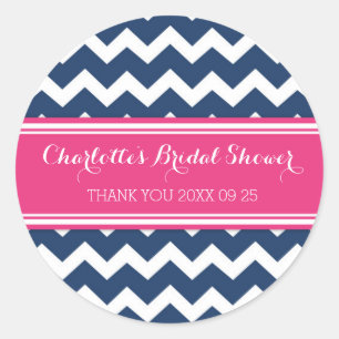 Sticker Rond Bleu rose Chevron Fête des mariées Favoriser les é
