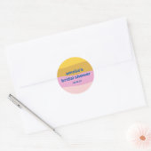Sticker Rond Bleu rose jaune mignon Jouer Fête des mariées pers (Enveloppe)