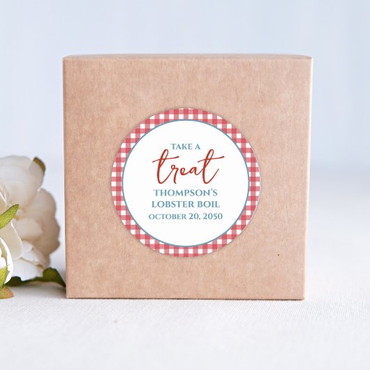 Sticker Rond Bleu Rouge blanc blanc blanc blanc rouge En vichy 