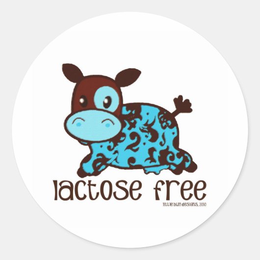 Sticker Rond Bleu sans lactose (Devant)