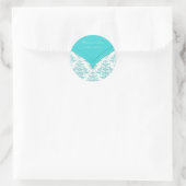 Sticker Rond Bleu sarcelle blanc (Sac)