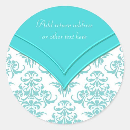 Sticker Rond Bleu sarcelle blanc (Devant)