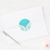 Sticker Rond Bleu sarcelle blanc (Enveloppe)
