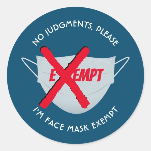 Sticker Rond Bleu sarcelle | MASQUE DE VISAGE EXONÉRÉE (Devant)