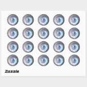 Sticker Rond Bleu scintillant Art Abstrait (Feuille)
