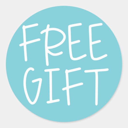 Sticker Rond Bleu script gratuit cadeau échantillon gratuit Sti (Devant)
