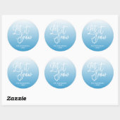 Sticker Rond Bleu Script laissez neiger hiver vacances (Feuille)
