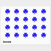Sticker Rond Bleu shamrock Le MUSÉE Zazzle Cadeaux (Feuille)