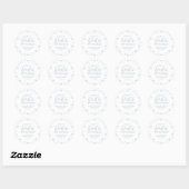 Sticker Rond Bleu Silver hiver onderland Merci neige beaucoup (Feuille)