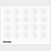 Sticker Rond Bleu Silver hiver onderland Merci neige beaucoup (Feuille)