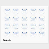 Sticker Rond Bleu Simple Et Blanc Customisé Graduation (Feuille)