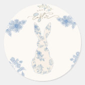 Sticker Rond Bleu toile Pâques (Devant)