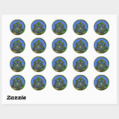 Sticker Rond Bleu traditionnel (Feuille)