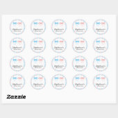 Sticker Rond Bleu, Triangles rose Genre Révéler Bow et Bow Crav (Feuille)