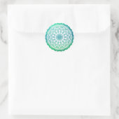 Sticker Rond bleu turquoise Mandala (Sac)