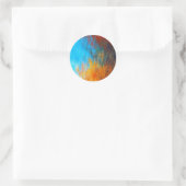 Sticker Rond bleu turquoise, orange et rouge Abstrait (Sac)