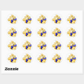 Sticker Rond Bleu Usul (Feuille)