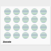 Sticker Rond Bleu vert violet rayures motif personnalisé modern (Feuille)