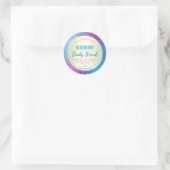 Sticker Rond Bleu violet Galaxy Parties scintillant coloré Étiq (Sac)