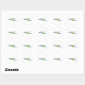 Sticker Rond Bleu Voyager Jet O Cartoon (Feuille)