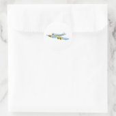 Sticker Rond Bleu Voyager Jet O Cartoon (Sac)