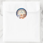 Sticker Rond Bleu Woodland Lumberjack Anniversaire Favoriser St (Sac)