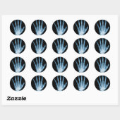 Sticker Rond Bleu X-ray Squelette main (Feuille)