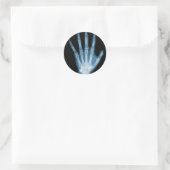 Sticker Rond Bleu X-ray Squelette main (Sac)