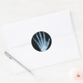 Sticker Rond Bleu X-ray Squelette main (Enveloppe)