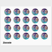 STICKER ROND BLEUE BEAUTY MAKEUP ARTISTE 3 (Feuille)